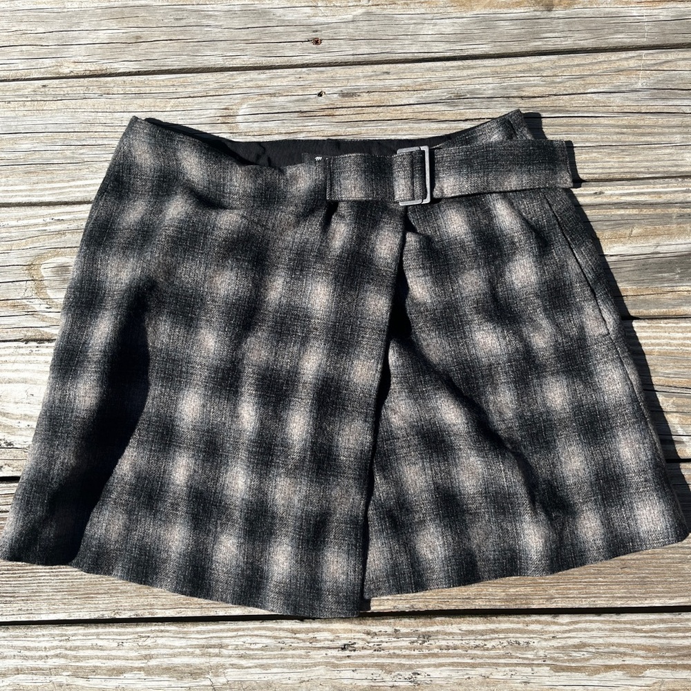 Madewell Plaid Black and Gray Women's Skirt
